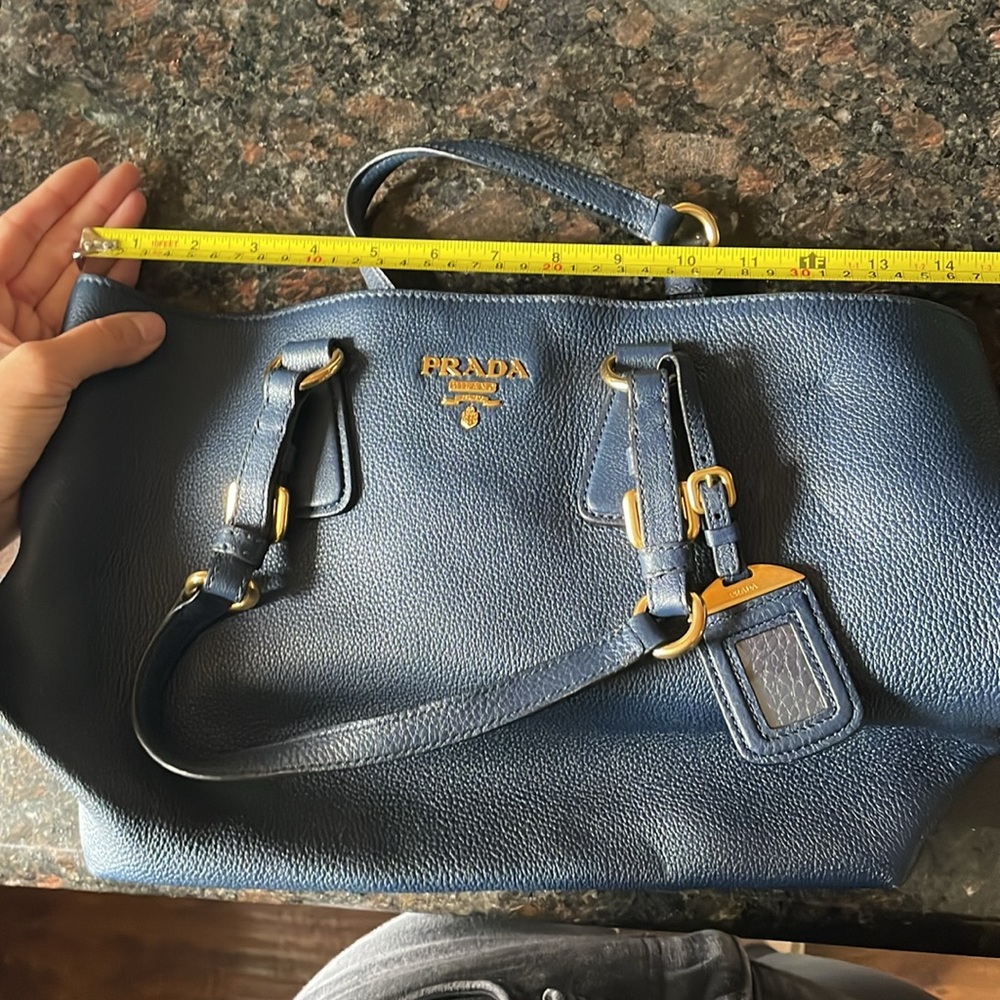 Prada Navy Blue Vitello Daino Leather tote - Picture 9 of 10
